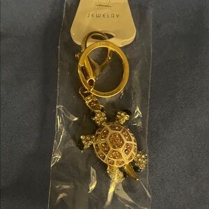 Gold and Pink Turtle Key Holder